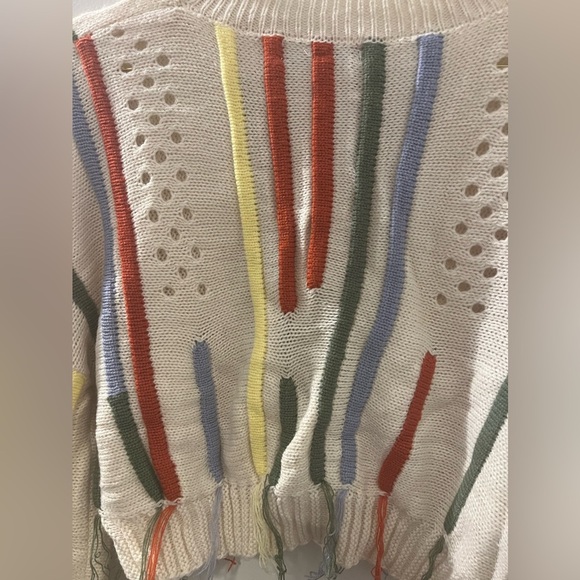 NWOT Miss Sparkling Knit Fringe Crop Top Sweater - Picture 8 of 8